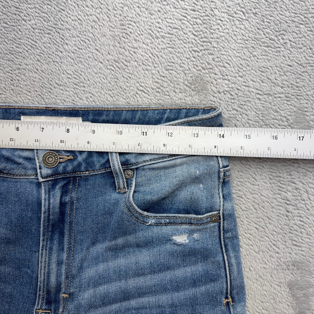 Hidden Jeans Wide Leg Womens 27 Blue Raw Hem Frayed Distressed Seam Detail Denim - Picture 6 of 7